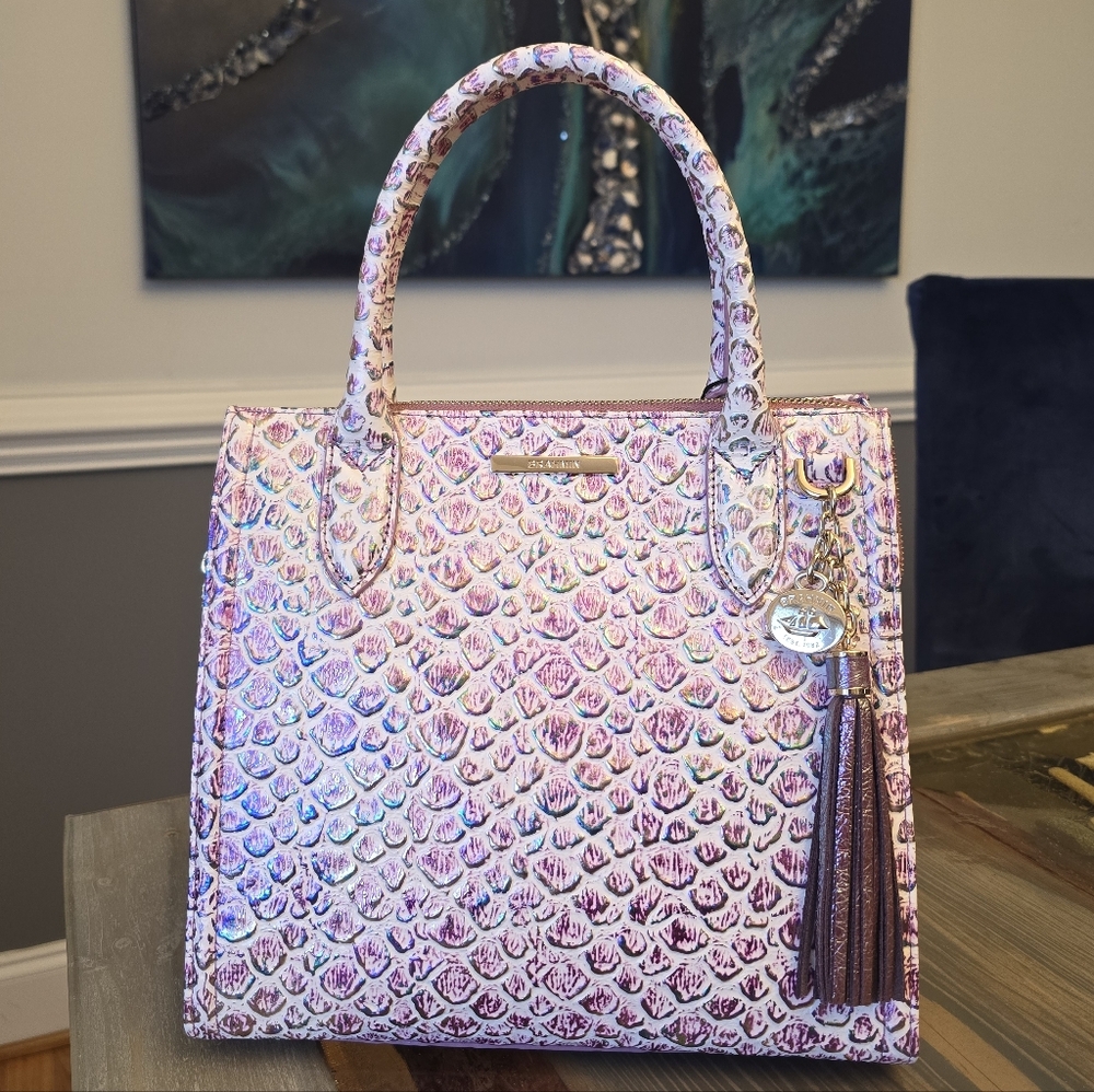 Brahmin Small Caroline Purple Floralite NWT